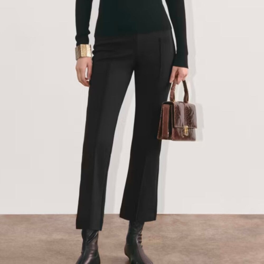 Everlane Black Cropped Straight-Leg Pants